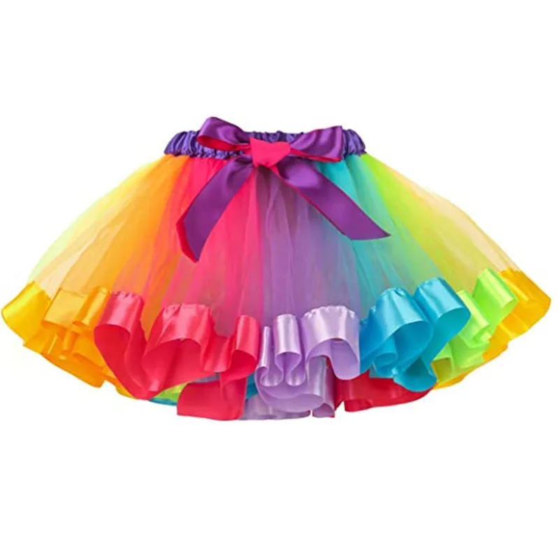 Robe Tutu Arc-en-ciel Fille – Costume Princesse Avec Serre-tête Oreilles De Chat Et Sac – Idéal Anniversaire, Carnaval, Noël