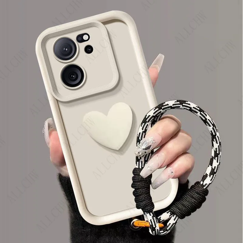 Love Heart Hand Strap Protective Phone Cover