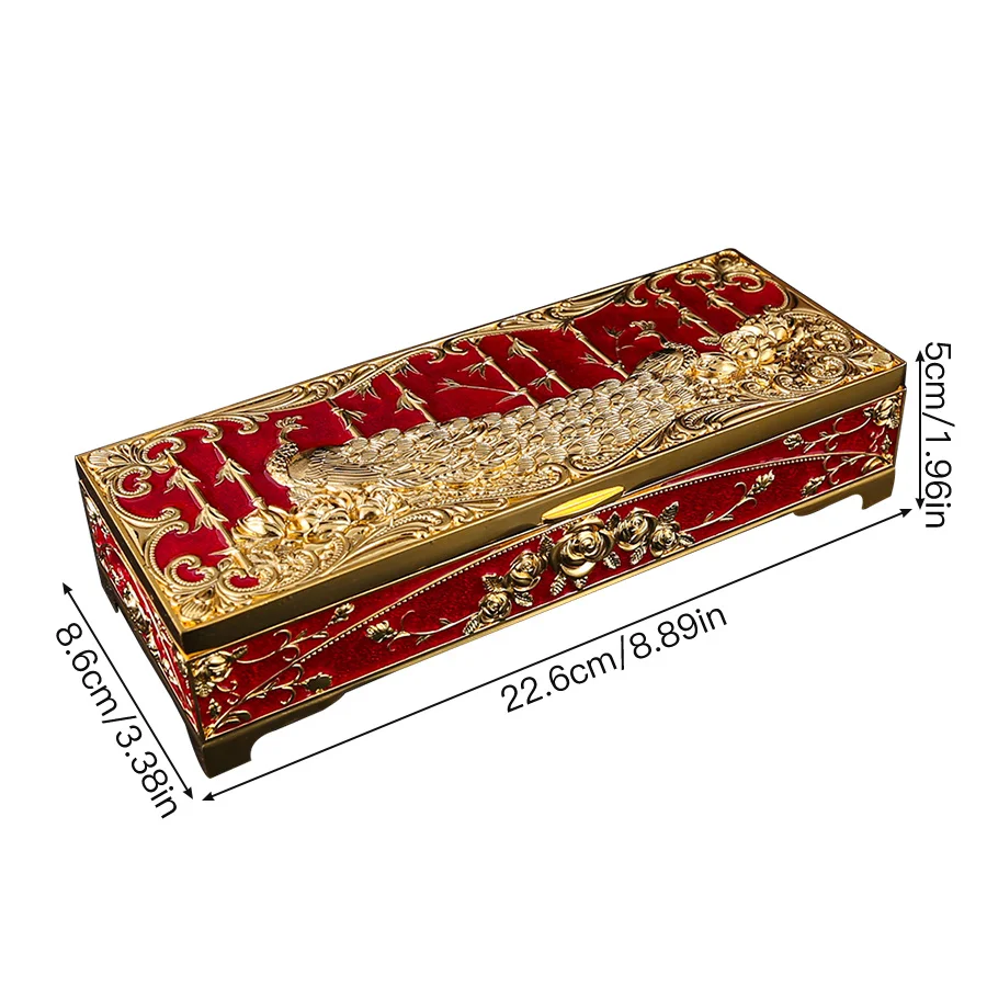 صندوق مجوهرات أوروبي كبير، قلادة، أقراط، خواتم، تخ...