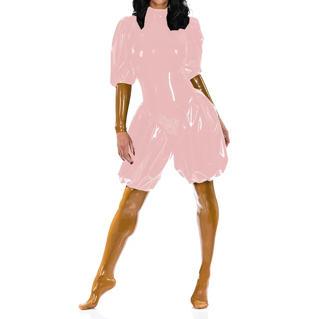 Shiny PVC Puff Sleeve Bodysuit 5
