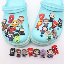 1-27Pcs Superheroes Iron Man Hulk Avengers Fit Shoe Buckle Charms Kids Cool PVC Decorations DIY Birthday Gifts