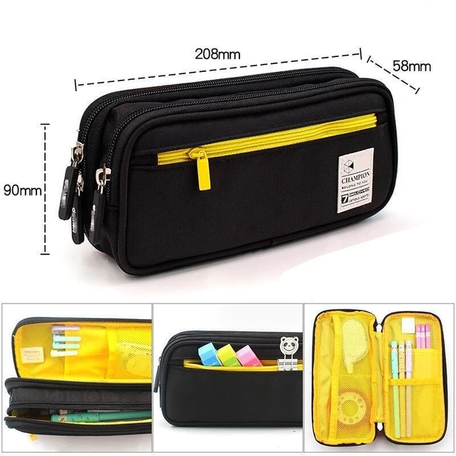 Large Pencil Case Pouch Bag, Big Pen Holder Bag with 6 Compartments,  Durable Sturdy Pencil Bags with Zipper, Pencil Organizer - AliExpress