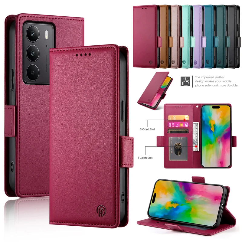 Luxury Flip Leather Wallet Phone Cover - Protective Shell Case