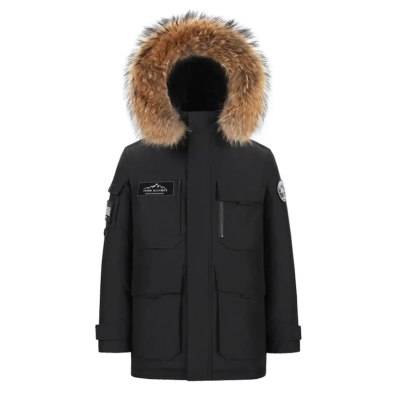 Fashion Parkas Male Casual Warm Down Jackets New Winter Mens Hooded Fur Collar Duck Down Coats High Quality Waterproof Coats - 6