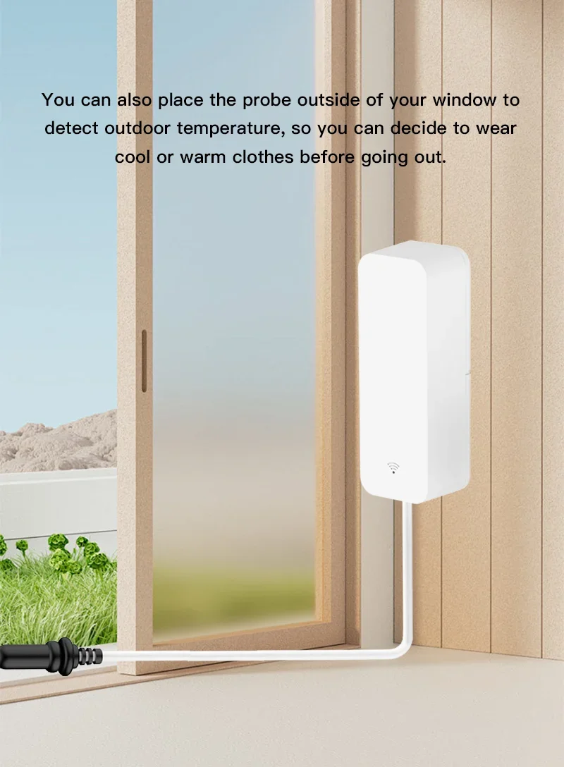 Wireless Smart Temperature and Humidity Sensor with External Probe
