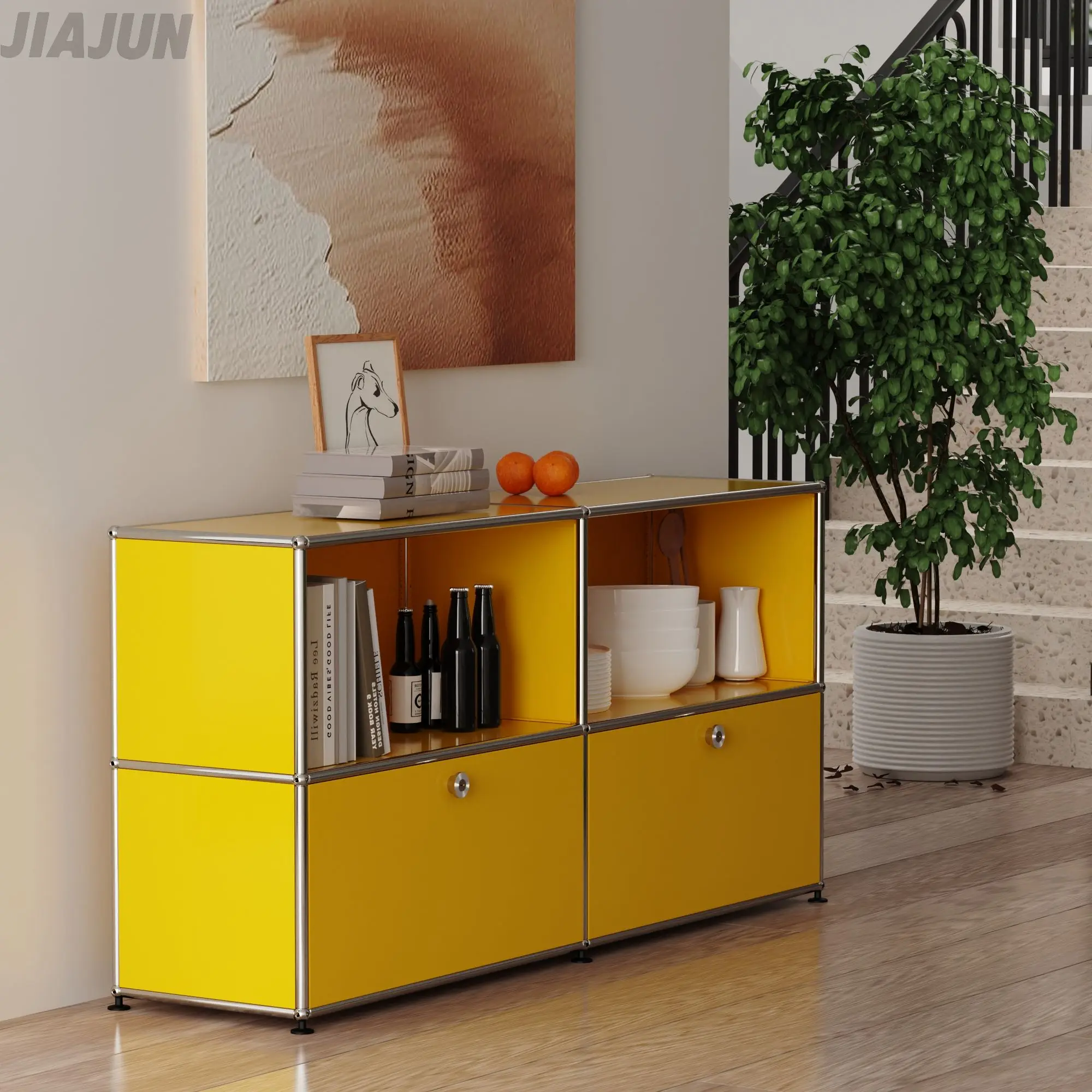 Hot-Seller | DIY Assembly Customizable Metal Sideboard Cabinet - Designer Furniture for Bedrooms Living Rooms Dinner Areas