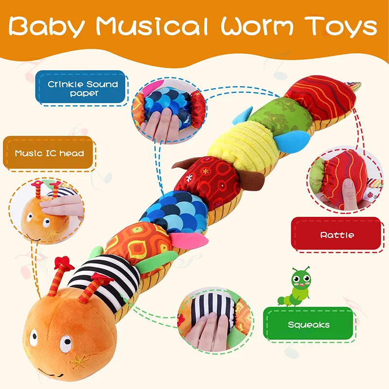 Boule de jouets sensoriels pour bébé de 6 à 12 mois, étiquette en