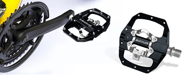 Pedali MTB Doppia Funzione - Piattaforma Piatta E SPD, In Alluminio, 9/16'', Per Mountain Bike E Strada