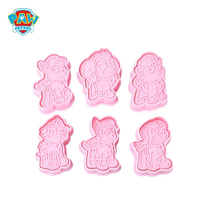 6Pcs Paw Patrol Fai Da Te Cookie Making Grinding Mold 3D Plastic Paw Patrol Cookie Baking Decoration Tool Studenti Ragazze Ragazzi Giocattoli