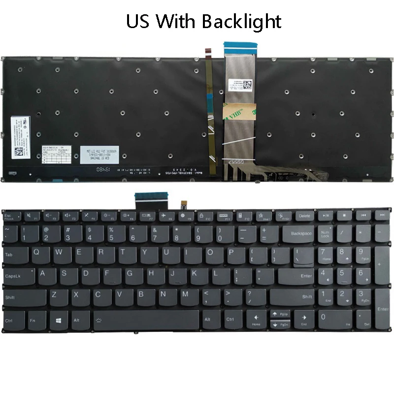 Teclado Retroiluminado para Lenovo Ideapad Espanhol Eua Latim Russo Francês Ideapad 315itl6 3-15ada6 3-15alc6 15iil05 15are05 15itl05 Novo - Imagem 4