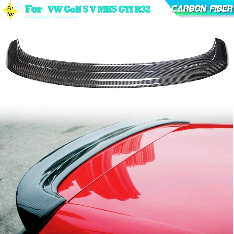 

Car Rear Trunk Spoiler For Volkswagen VW Golf 5 V MK5 GTI R32 Hatchback 2-Door 2005-2007 Rear Roof Spoiler Wing Lip Carbon Fiber