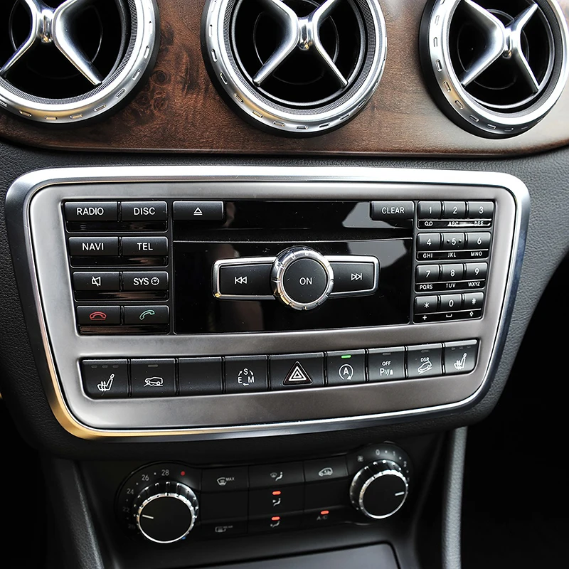 스테인레스 스틸 센터 콘솔 CD 프레임 장식 커버 트림, 메르세데스 벤츠 CLA GLA A A 클래스 C117 X156 W176 자동차 스타일링