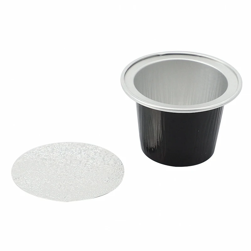 A99G-300Sets Refillable Coffee Capsules Cup Disposable Coffee Capsules Packaging Cafe Supplies For Nespresso Black