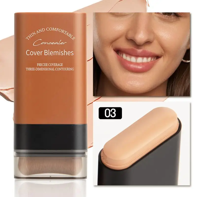 Matte Foundation Cream Stick Multi-Use Eraser Makeup Full Coverage Waterproof Lasting Oil-control Cover Acne Base With brush 3