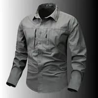 Summer Tactical Shirts Men's Spring Mesh Breathable Long Sleeve Multi-Pockets Work Cargo Shirts Quick Dry Hiking Fishing Shirt 1