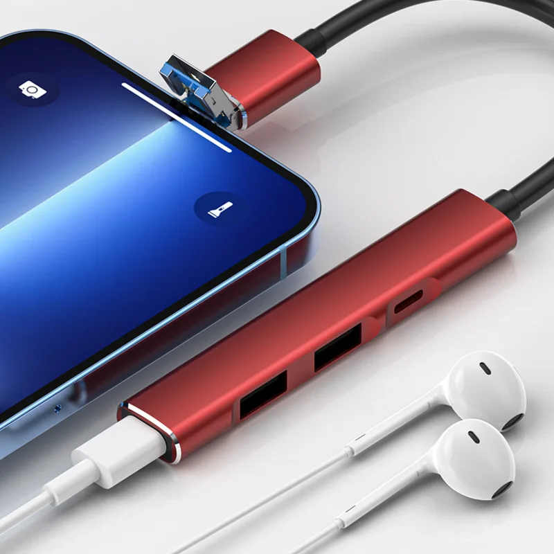 Nuovo Hub Multi Usb 3.0 Docking Station 4 In 2 Tipo C A Usb3.0 Supporto Ricarica Usb Disk Headset Hard Disk Per Iphone Tipo C Wind