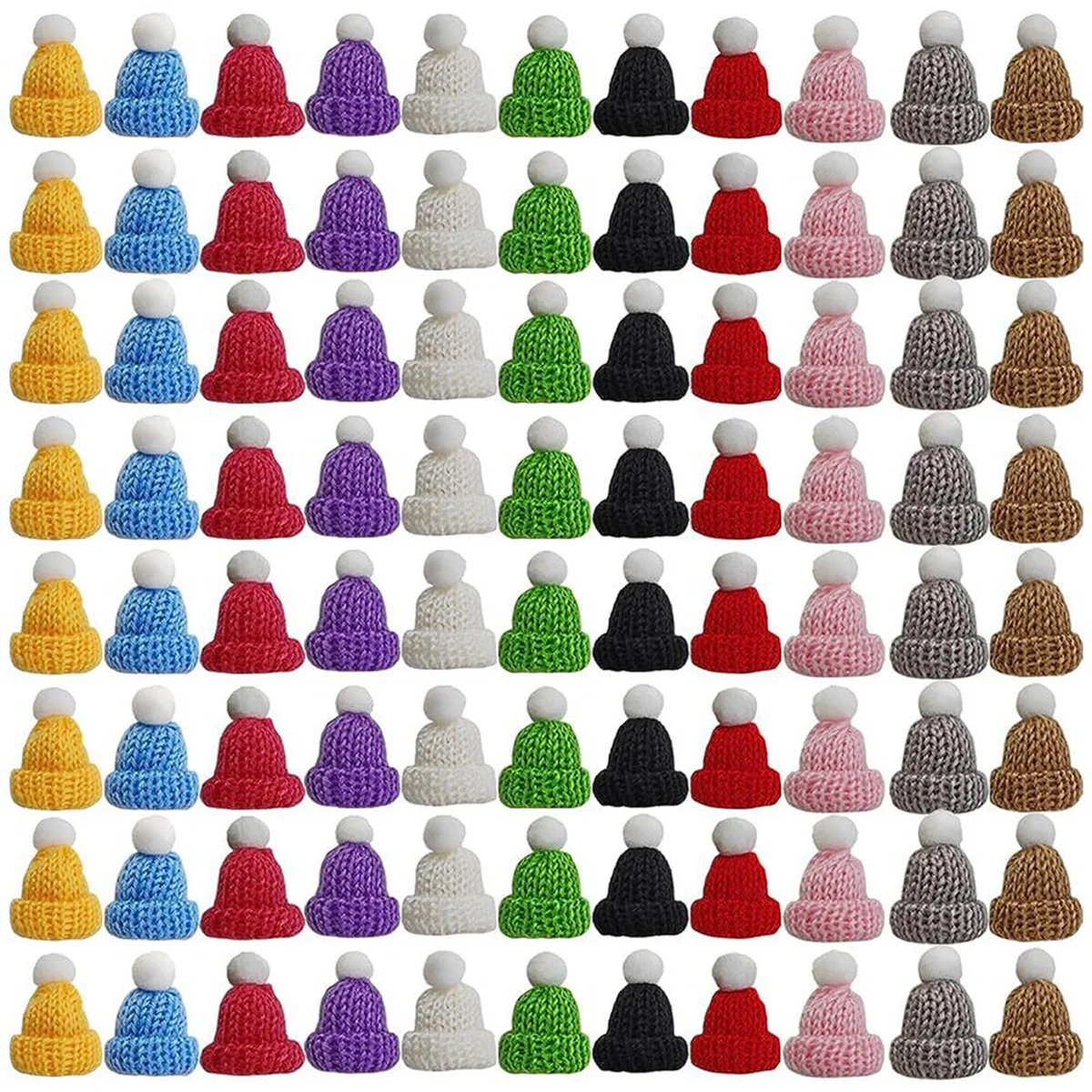 

110 шт. мини вязаные шапки рождественские мини вязаные кукольные шапки мини шерстяная шапка для рождественских украшений «сделай сам»
