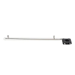 Adjustable Stainless Steel Marine Rail Flag Holder for Boats and Watercrafts - 390mm/15.35in (SILVER)