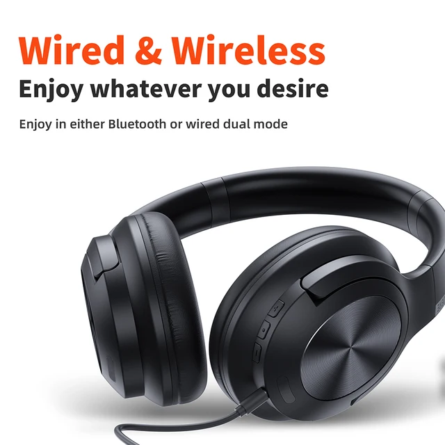 wireless headphones qere e80 earphone bluetooth 5 3 anc noise cancellation hi res audio over the