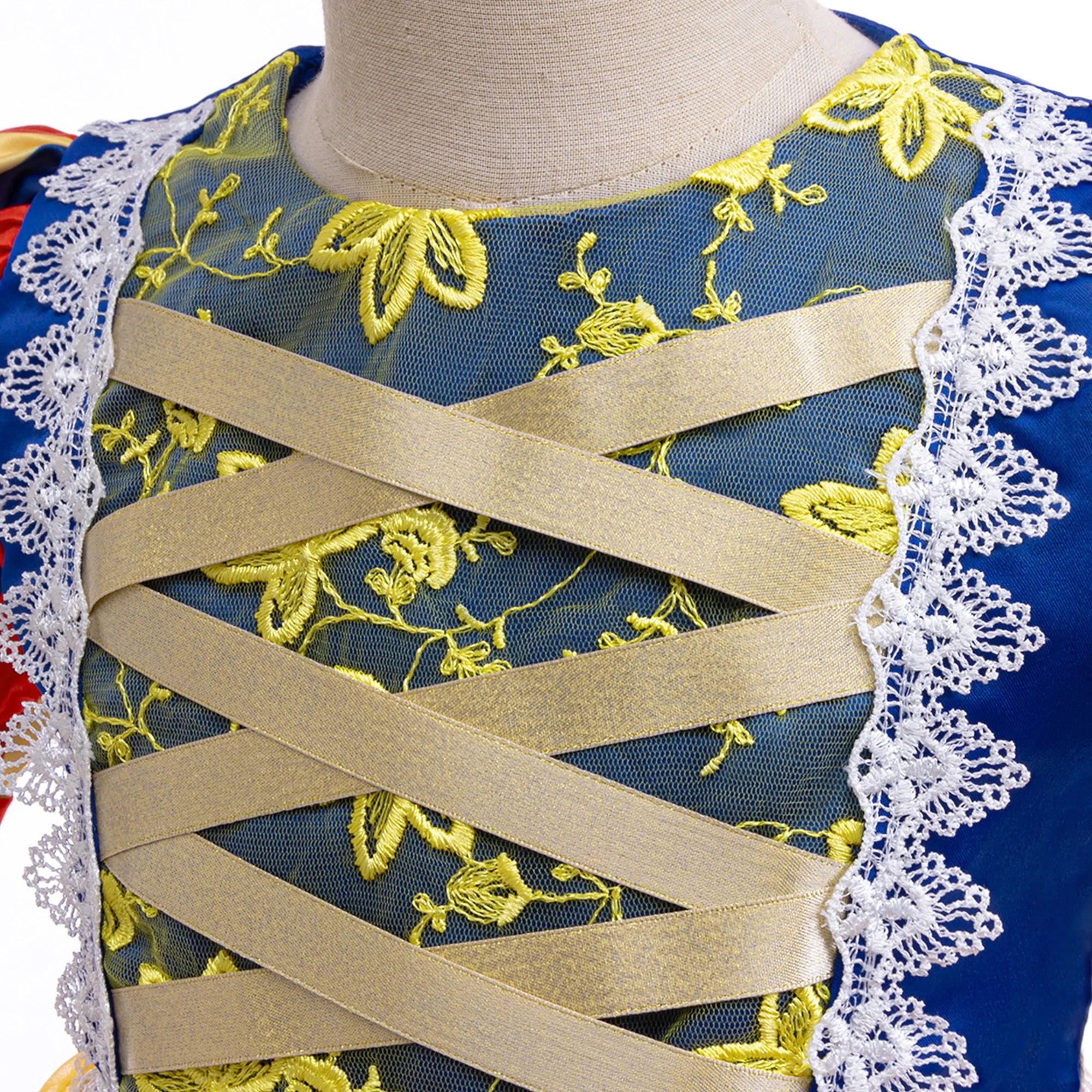 Schneewittchen Mädchen Partykleid Karneval Cosplay Halloween Kostüme Kind Schleife Spitze Geburtstag Prinzessin Ballkleider für Mädchen 4–8 Jahre – Detail 17