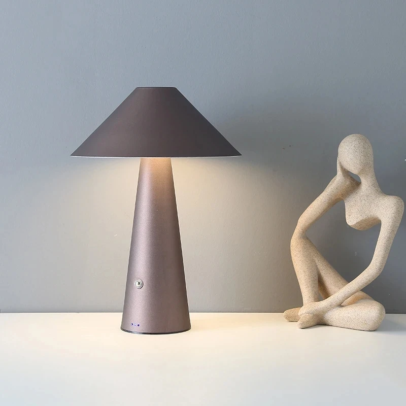 

LED Mushroom Table Lamp Portable Cordless Touch Dimming Desktop Lamp Energy Saving Eye Protective Night Light Bedside Lamp Decor