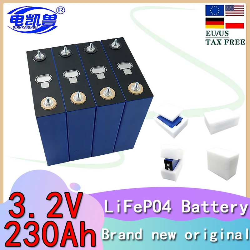 

3.2V Lifepo4 230Ah battery with 6000 cycles rechargeable battery pack DIY RV golf cart battery EU/US tax-free