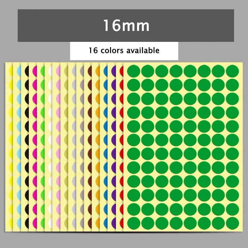 16mm Round Coding Dot Labels Self Adhesive Stickers Office School Supplies DIY Small Circle Dot Price Stickers Stationery