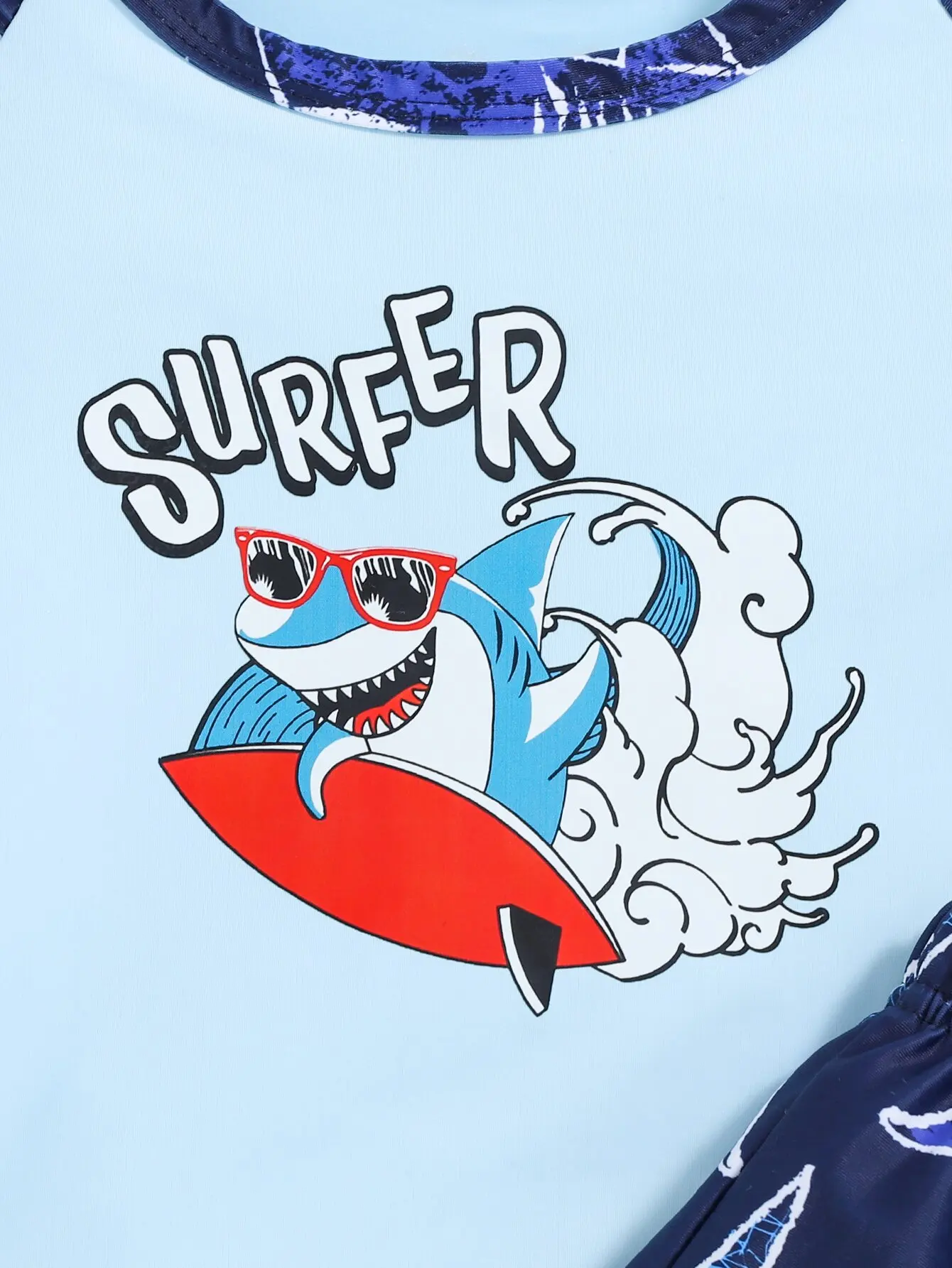 Kids Swimsuits 2pieces Baby Boy Summer Travel Beach Swimsuit Comfortable Soft Breathable Casual Fashion Shark Print Short Sleeve Shorts Set