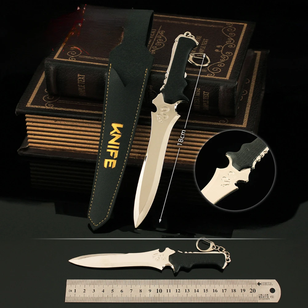 18CM Resident Evil Leon Scott Kennedy Weapon Combat Tactical Knife Game Periphery Full Metal Model Collectible Ornaments Boy Toy 4