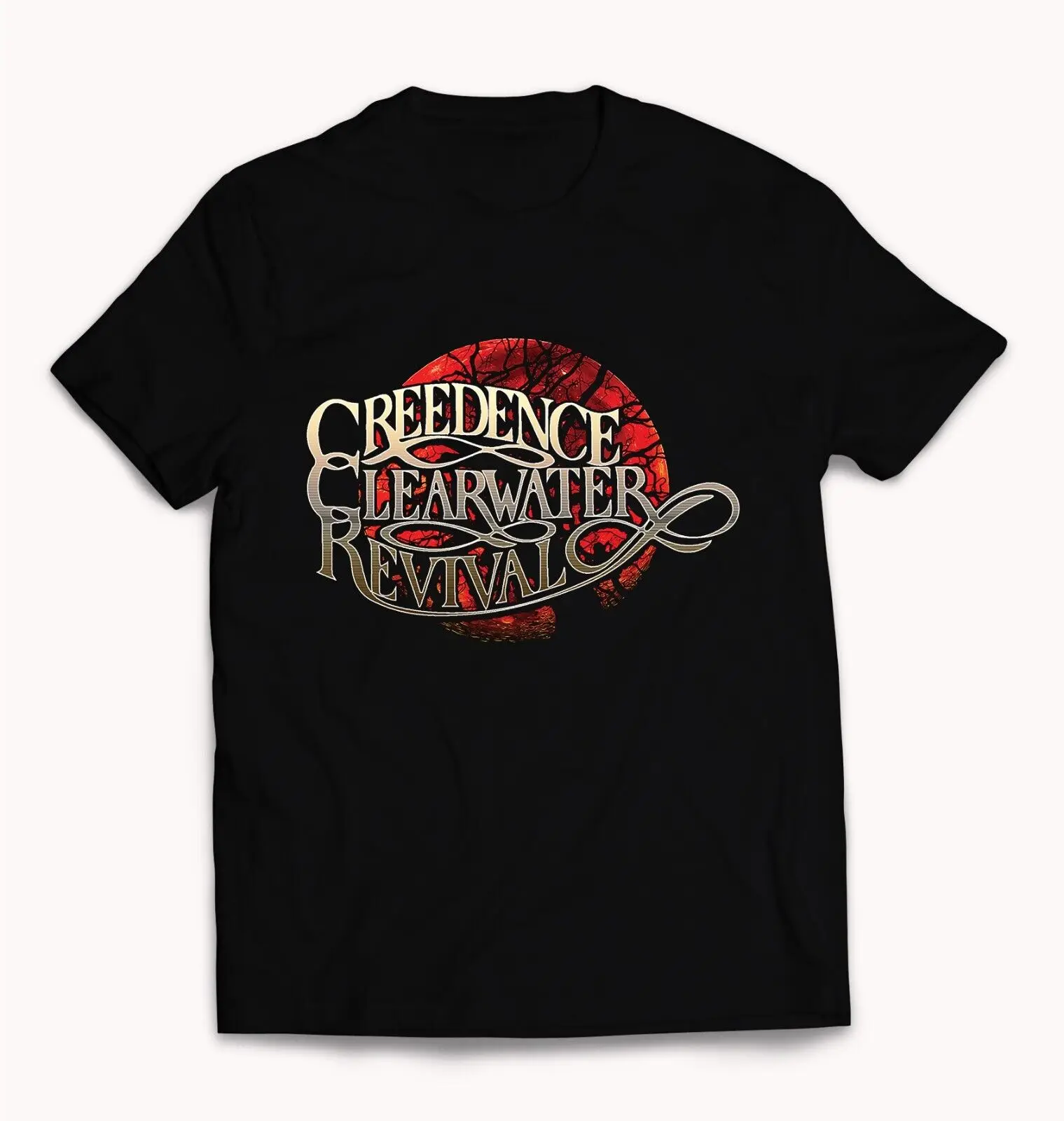 

Новая Черная футболка для взрослых Ccr Rock Roll Band
