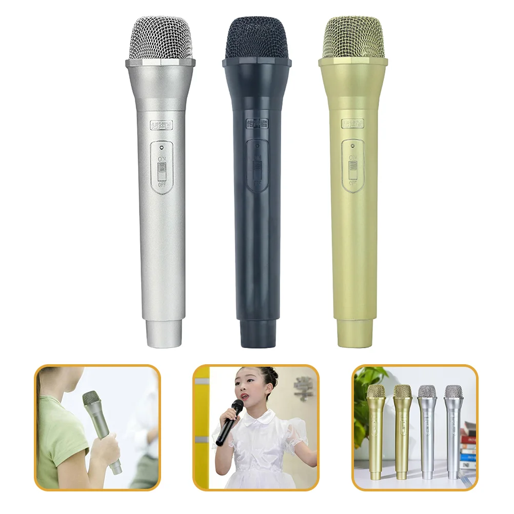 

3 Pcs Cosplay Model Microphone Props Toddler Childrens Toys Mini for Kids Plastic Models Role