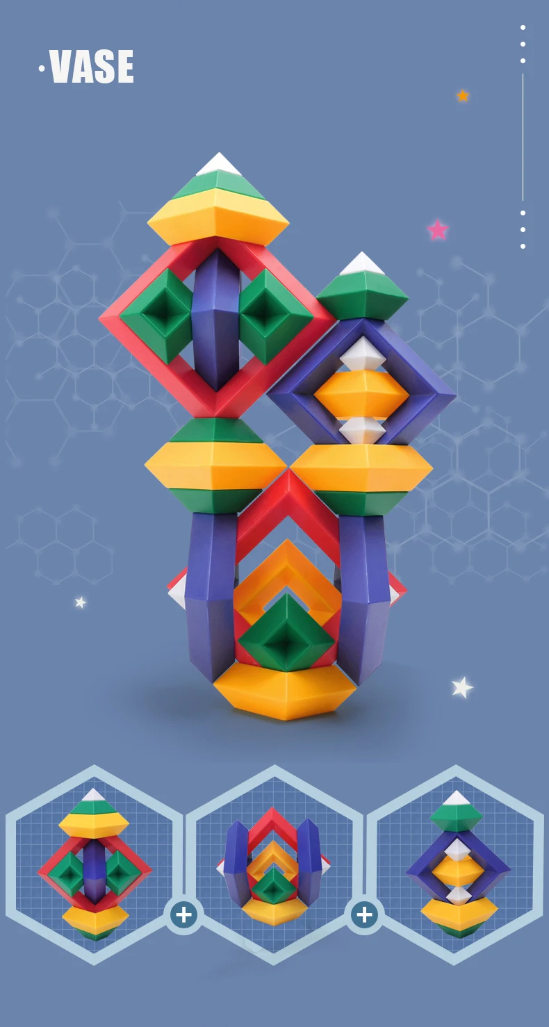 Pyramid Building Blocks Set Stacking Toys