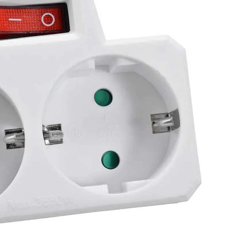 

250V16A EU Standard Plug Double Socket Conversion Socket with Outlet Switch Plug
