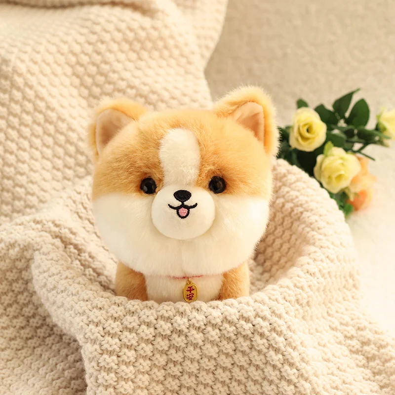 Kawaii Dog Puppy Toy Realistic Stuffed Husky/Corgi/chow chow/Akita Baby Doll Soft Cuddly Baby Accompany Toy Lovely Gift For Kids