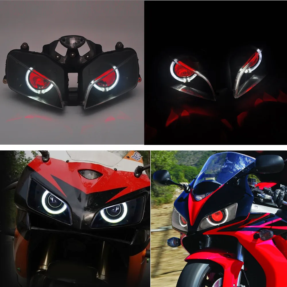 

Motorcycle Headlamp LED Custom Head Light Lamp HID Projector Bi-Xenon Headlight Assembly For Honda CBR600RR 03-06 faro para moto