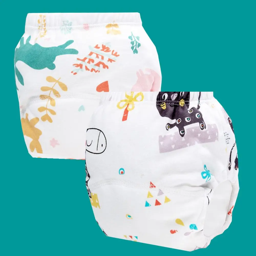 

6 Layer Baby Nappies Children Underwear Reusable Cartoon Design Cloth Diapers Training Pants Infants Nappies Baby Diapers