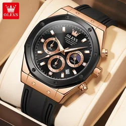 OLEVS Men's Waterproof Luminous Quartz Fashion Sport Watch - Yes (Pink)