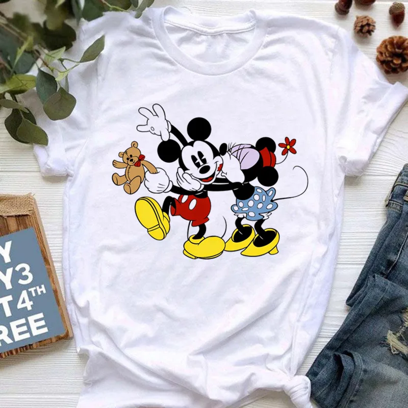 Ropa de mujer verano 2022 Mickey Minnie Mouse Disney camisetas de manga corta para niñas divertida moda ropa de calle mujer camisa