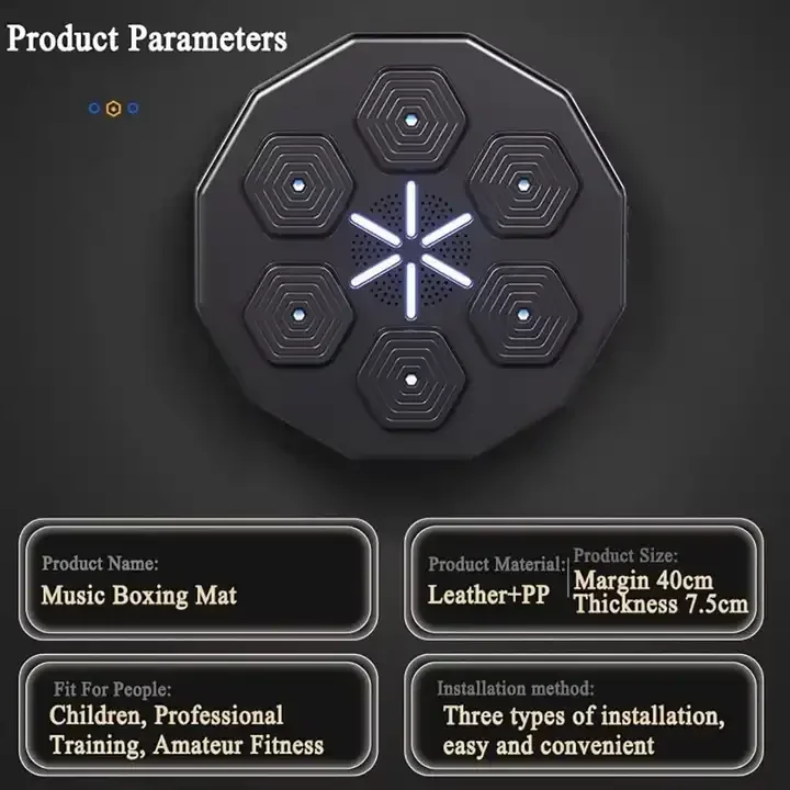 Indoor Smart Bluetooth Onepunch Music Boxing Target Training Machine Adult Wall Mounted Trainer Kicking Pad with Gloves