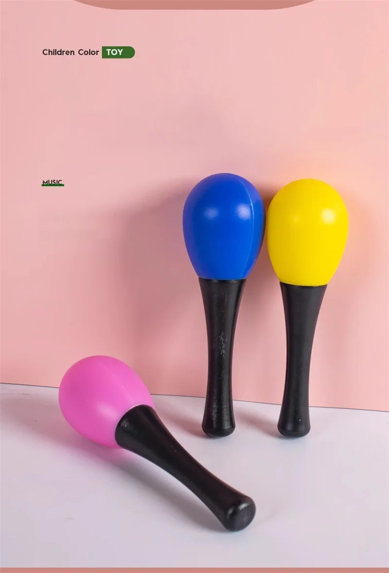 Description Picture 5 of item1 Or 5pcs Small Maraca Training Sand Hammer Playthings Grasp Shaking Musical Instruments Party Supplies Plastic Orff Percussion