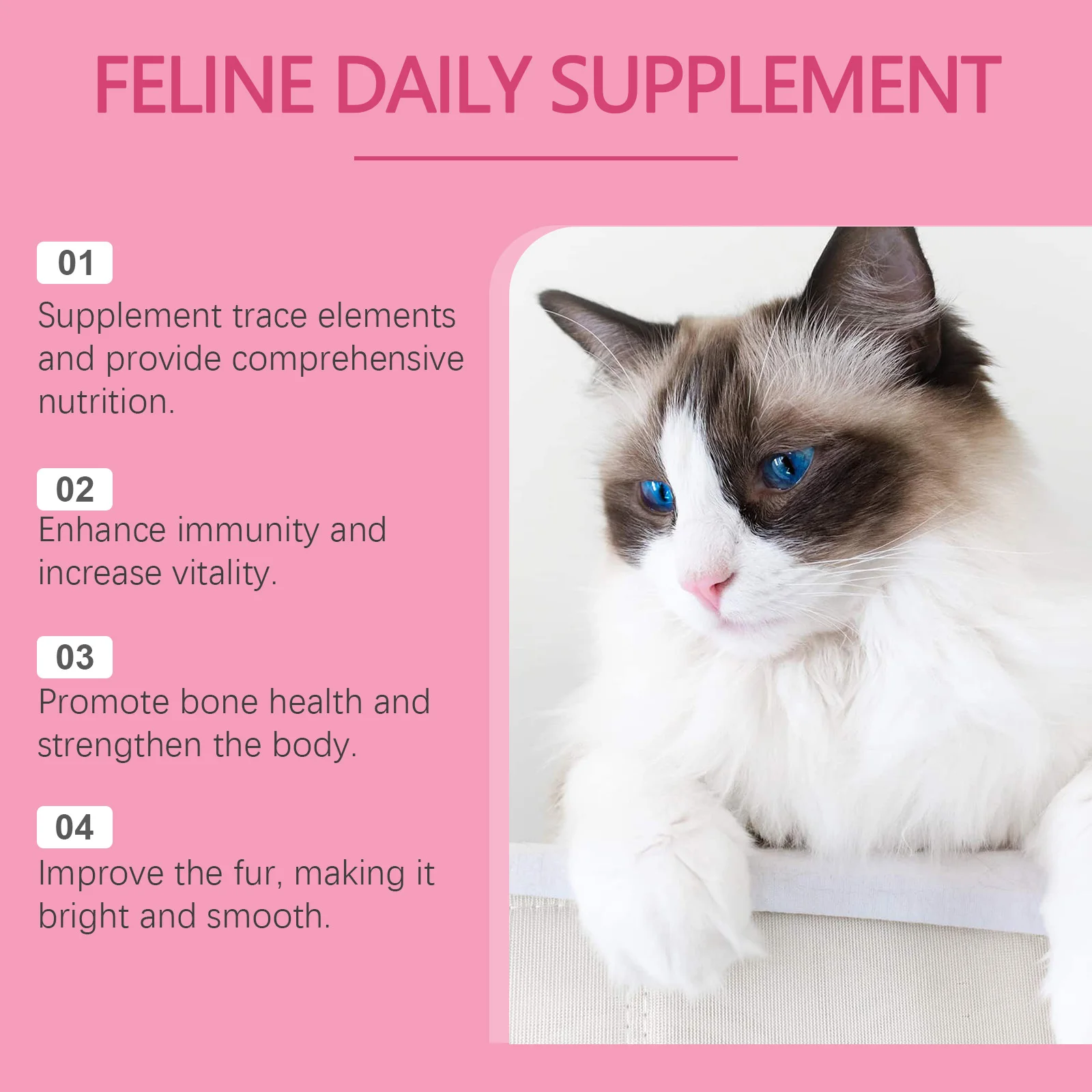 Yegbong Pet Multivitamin Tablet,Immune Booster Vitamin Nutritional Supplement For Cats,No Artificial Colors/Preservatives Added
