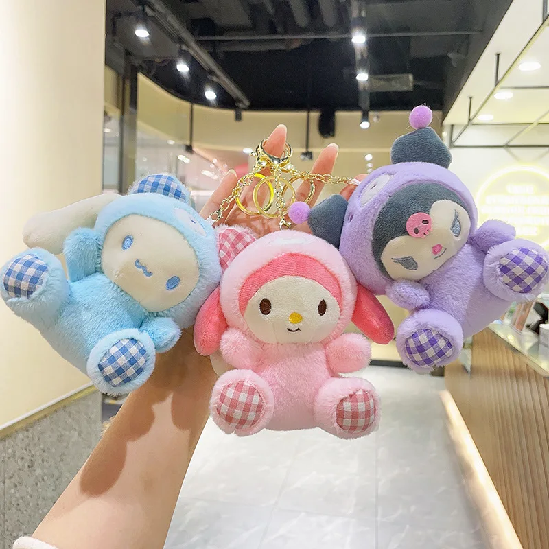 Plush Keychain Key Chain Plush Toy Sanrio Kuromi Cinnamoroll My Melody