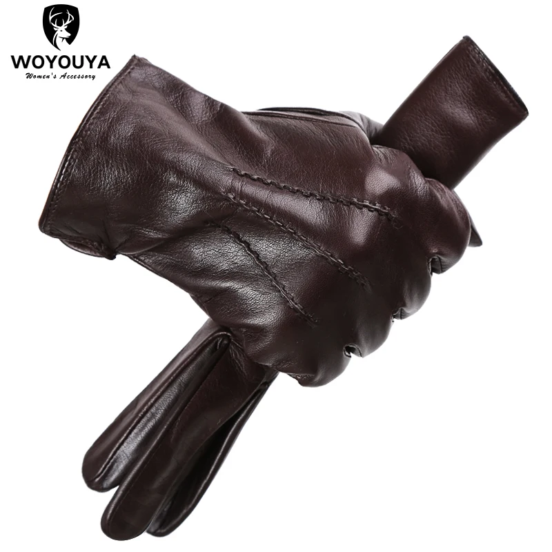 Warm Gloves Leather Gloves Male Gloves Comfortable Keep warm gloves male winter Water ripple design sheepskin men's gloves