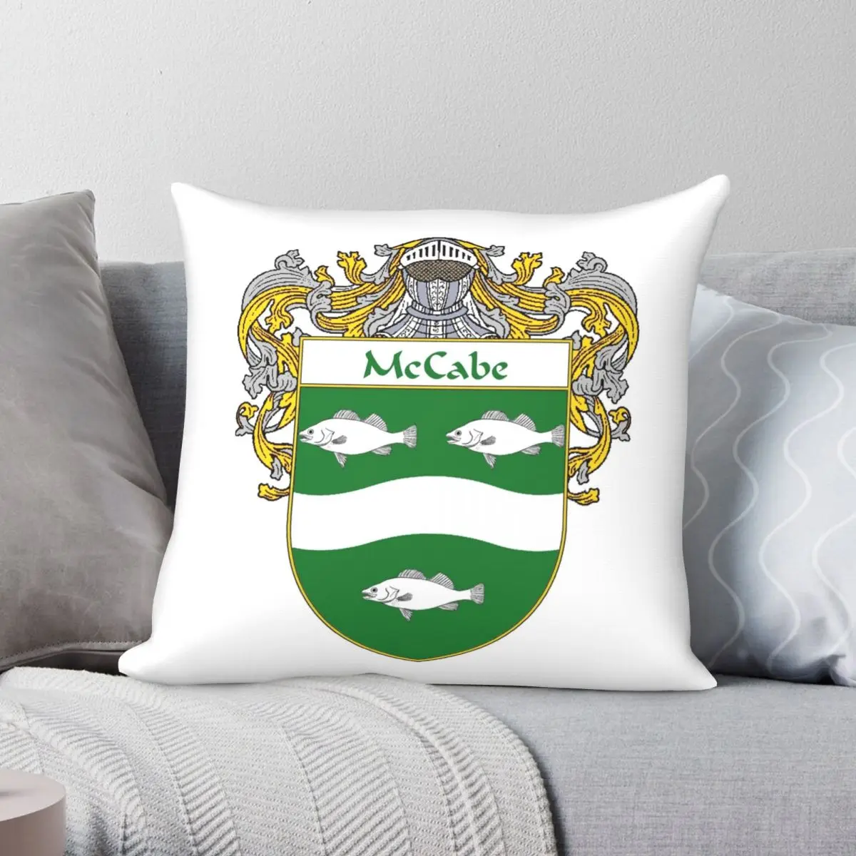 

McCabe Coat Of Arms Family Crest Pillowcase Polyester Linen Velvet Printed Zip Decor Pillow Case Bed Cushion Cover