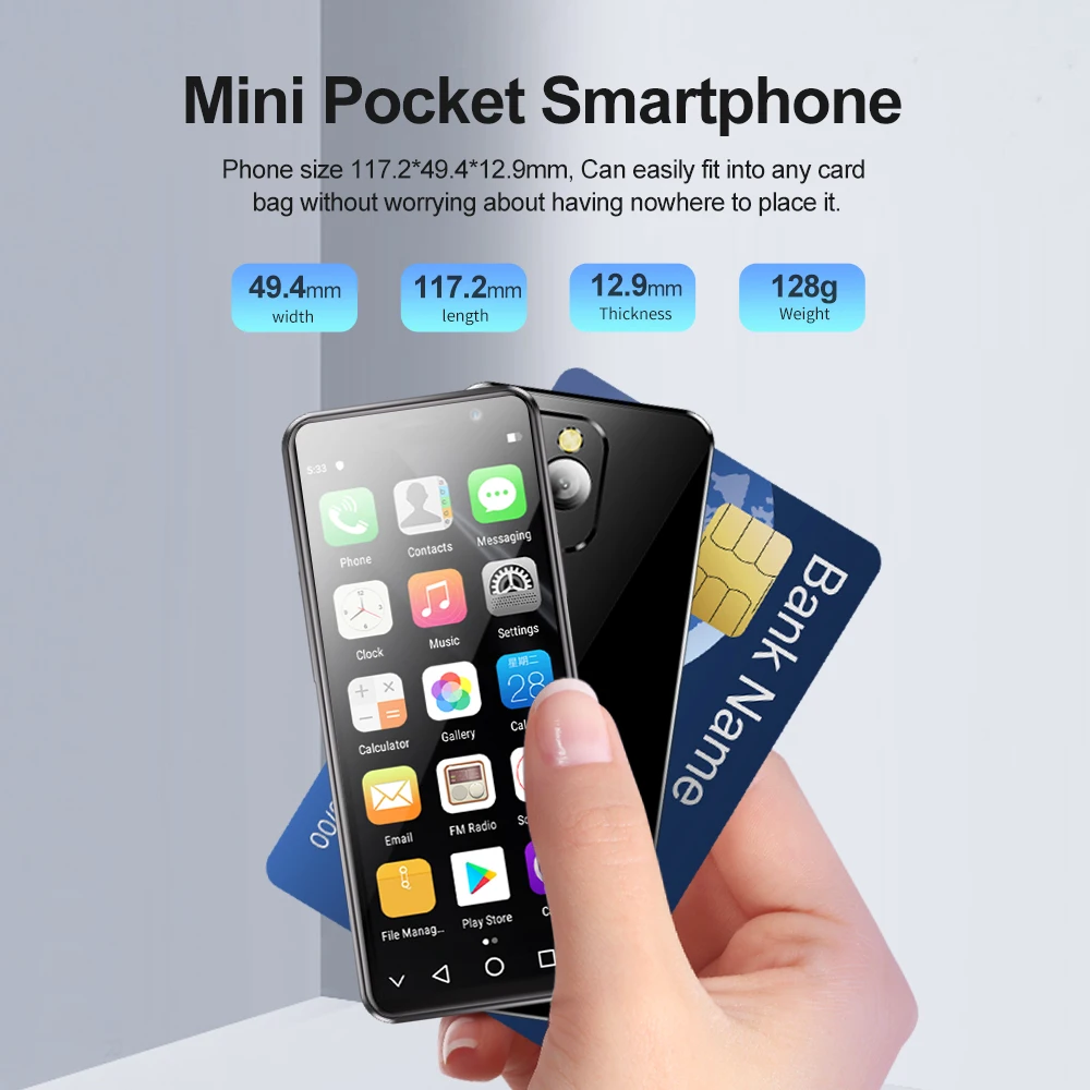 SERVO 16Max Android Mini Smartphone 4G LTE 128GB ROM Power Bank Face Unlock OTG Transfer Dual SIM Standby 4.0"Smart Mobile Phone 6