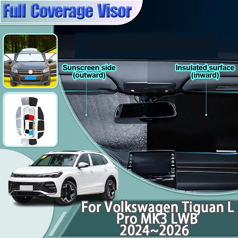 GAFAT Compatibel met Nieuwe VW Tiguan 3 2024 2025 Zonnescherm voorruit Binnen, Ti-guan iii vanaf 2024- Windscherm Zonnescherm Zonneklep, Afkoeling, UV-bescherming, Ti-guan 3 Accessoires
