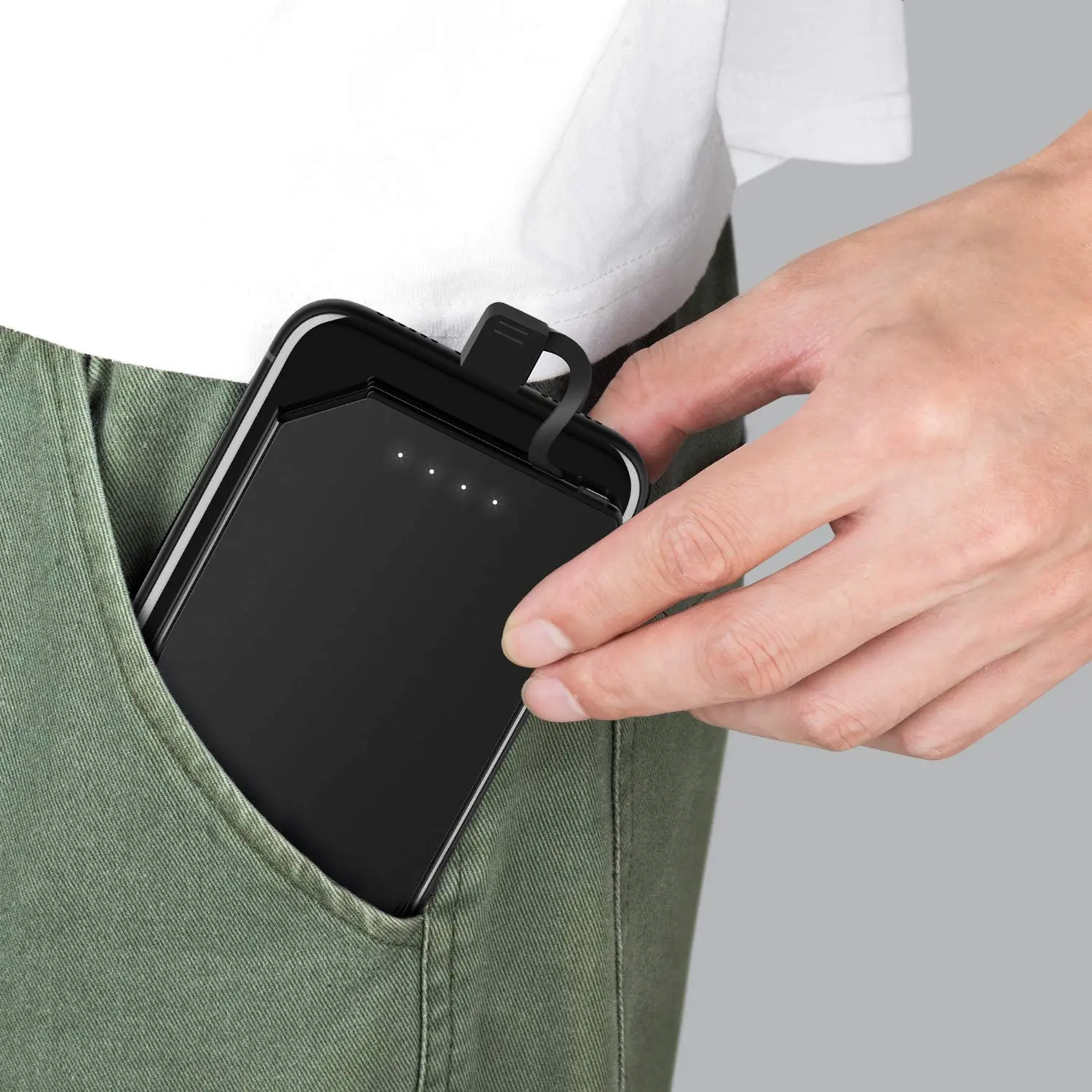 Buy TNTOR Portable Power Charger Ultra Thin Power Bank Built In Cable 5000mah Wallet Pocket Size Only 0 24 In Slim Compact External Battery Charger Compatible With Iphone For Iphone