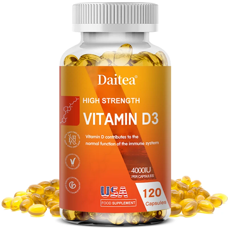 

Vitamin D3 4000IU Immune Support,Healthy Muscle Function and Bone Health,High Potency Organic Non-GMO Vitamin D Supplement