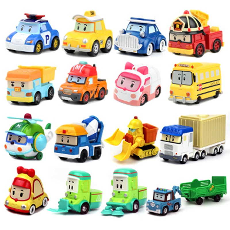 Corea Cartoon Robocar Poli Roy Cap Amber Marine Anime Metal Action Figure Cartoon Car Model Toy For Children Kids Regali Di Compleanno