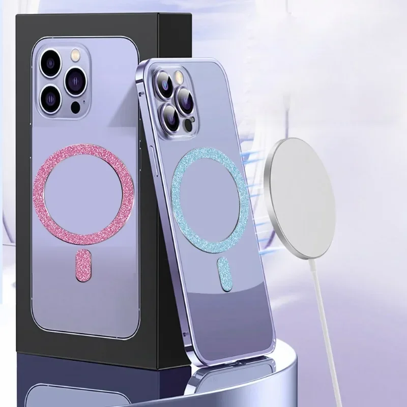 Magnetic Circle Strong Wireless Charging Magnet Sticker Ring for MagSafe Plate Sheet Universal Car Holder for IPhone15 Pro Max